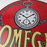 Vintage Omega Watches Porcelain Sign – Swiss Made Store Display Gas Pump Sign - Image 3