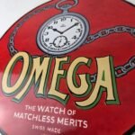 Vintage Omega Watches Porcelain Sign – Swiss Made Store Display Gas Pump Sign - Image 4