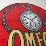 Vintage Omega Watches Porcelain Sign – Swiss Made Store Display Gas Pump Sign - Image 5