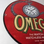 Vintage Omega Watches Porcelain Sign – Swiss Made Store Display Gas Pump Sign - Image 6