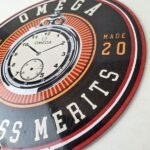 Vintage Omega Watches Sign – Matchless Merits Store Display Gas Porcelain Sign - Image 13