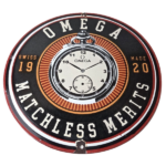 Vintage Omega Watches Sign – Matchless Merits Store Display Gas Porcelain Sign