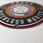 Vintage Omega Watches Sign – Matchless Merits Store Display Gas Porcelain Sign - Image 10