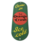 Vintage Orange Crush Sign – Drink Ice Cold Porcelain Come In Gas Pump Soda Sign - Image 2