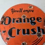 Vintage Orange Crush Sign – Soda Drink Carbonated Porcelain Gas Oil Pump Sign - Image 3