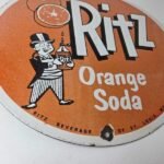 Vintage Orange Soda Sign – Ritz Drink Carbonated Porcelain Gas Oil Pump Sign - Image 11