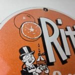 Vintage Orange Soda Sign – Ritz Drink Carbonated Porcelain Gas Oil Pump Sign - Image 5
