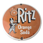 Vintage Orange Soda Sign – Ritz Drink Carbonated Porcelain Gas Oil Pump Sign