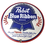 Vintage Pabst Blue Ribbon Beer Porcelain Sign – Ribbon Badge Logo Sign - Image 2