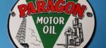 VINTAGE PARAGON GASOLINE PORCELAIN GAS SERVICE STATION REFINERY PUMP PLATE SIGN - Image 4