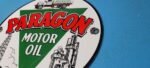 VINTAGE PARAGON GASOLINE PORCELAIN GAS SERVICE STATION REFINERY PUMP PLATE SIGN - Image 9