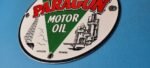 VINTAGE PARAGON GASOLINE PORCELAIN GAS SERVICE STATION REFINERY PUMP PLATE SIGN - Image 10