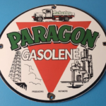 Vintage Paragon Gasoline Sign – Porcelain Service Gas Pump Sign