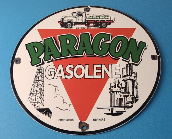 vintage-paragon-gasoline-sign-porcelain-service-gas-pump-sign-306744246775-600x484-1.png Vintage Paragon Gasoline Sign – Porcelain Service Gas Pump Sign - Image 1