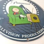 Vintage Paramount Television Sign – TV Snoopy Porcelain Gas Sign - Image 11