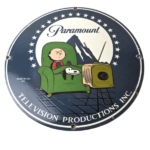 Vintage Paramount Television Sign – TV Snoopy Porcelain Gas Sign - Image 2