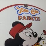 Vintage Pee Gee Paints Sign – Mickey Painting Brush Gas Pump Porcelain Sign - Image 5