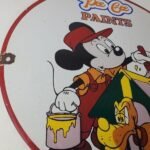 Vintage Pee Gee Paints Sign – Mickey Painting Brush Gas Pump Porcelain Sign - Image 6