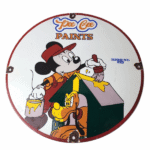 Vintage Pee Gee Paints Sign – Mickey Painting Brush Gas Pump Porcelain Sign