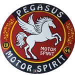 Vintage Pegasus Sign – Gas Motor Spirit Pump Service Porcelain Sign
