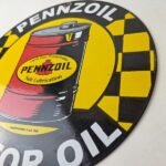 Vintage Pennzoil Porcelain Sign – Motor Oil Drum Can Lubrication Porcelain Sign - Image 13