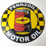 Vintage Pennzoil Porcelain Sign – Motor Oil Drum Can Lubrication Porcelain Sign - Image 15