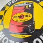 Vintage Pennzoil Porcelain Sign – Motor Oil Drum Can Lubrication Porcelain Sign - Image 4