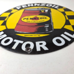 Vintage Pennzoil Porcelain Sign – Motor Oil Drum Can Lubrication Porcelain Sign - Image 10