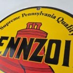 Vintage Pennzoil Sign – Lubrication Gas Service Station Pump Porcelain Sign - Image 12