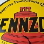 Vintage Pennzoil Sign – Lubrication Gas Service Station Pump Porcelain Sign - Image 3