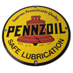 Vintage Pennzoil Sign – Lubrication Gas Service Station Pump Porcelain Sign - Image 2