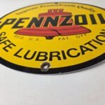 Vintage Pennzoil Sign – Lubrication Gas Service Station Pump Porcelain Sign - Image 10