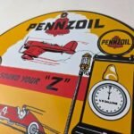 Vintage Pennzoil Sign – Sound Your Z Gas Service Station Pump Porcelain Sign - Image 12