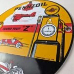 Vintage Pennzoil Sign – Sound Your Z Gas Service Station Pump Porcelain Sign - Image 13