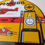 Vintage Pennzoil Sign – Sound Your Z Gas Service Station Pump Porcelain Sign - Image 4