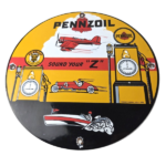 Vintage Pennzoil Sign – Sound Your Z Gas Service Station Pump Porcelain Sign