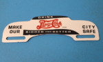VINTAGE PEPSI PORCELAIN GAS OIL DRINK BEVERAGE COLA SIGN AD LICENSE PLATE TOPPER - Image 2