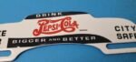 VINTAGE PEPSI PORCELAIN GAS OIL DRINK BEVERAGE COLA SIGN AD LICENSE PLATE TOPPER - Image 3