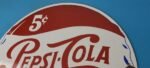 Vintage Pepsi Porcelain Sign – 5 Cent Beverage Drink Cola Gas Service Sign - Image 8
