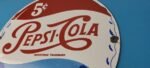 Vintage Pepsi Porcelain Sign – 5 Cent Beverage Drink Cola Gas Service Sign - Image 9