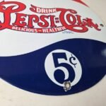 Vintage Pepsi Porcelain Sign – Beverage Drink Cola Gas Service Sign - Image 11