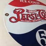 Vintage Pepsi Porcelain Sign – Beverage Drink Cola Gas Service Sign - Image 6