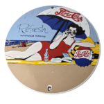 Vintage Pepsi Porcelain Sign – Bottles Beach Beverage Drink Cola Gas Sign - Image 2
