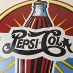 Vintage Pepsi Porcelain Sign – Glass Beverage Drink Cola Gas Service Sign - Image 3