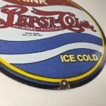 Vintage Pepsi Porcelain Sign – Glass Beverage Drink Cola ICE COLD Gas Pump Sign - Image 11