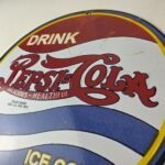 Vintage Pepsi Porcelain Sign – Glass Beverage Drink Cola ICE COLD Gas Pump Sign - Image 12