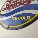 Vintage Pepsi Porcelain Sign – Glass Beverage Drink Cola ICE COLD Gas Pump Sign - Image 14