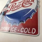 Vintage Pepsi Porcelain Sign – Ice Cold Beverage Drink Cola Gas Service Sign - Image 14