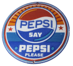 Vintage Pepsi Porcelain Sign – Pepsi Please Advertisement Drink Soda Cola Sign - Image 2
