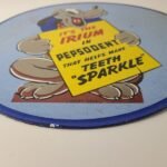 Vintage Pepsodent Sign – Pluto Teeth Store Display Gas Pump Advertising Sign - Image 11
